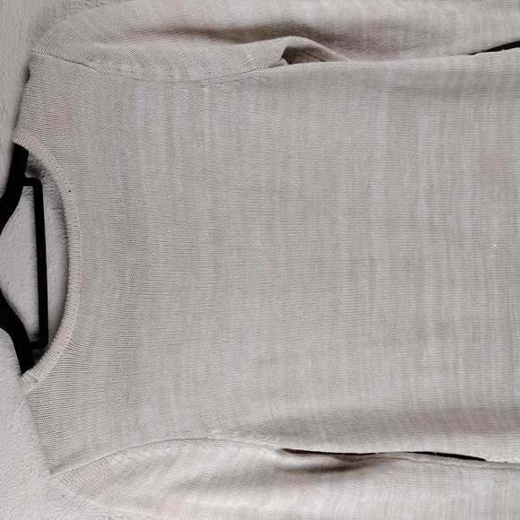 𝅺ab Studio Wheat Scoop Neckline Long Sleeve Layered Shirt Crochet Hem Sweater - Picture 9 of 12